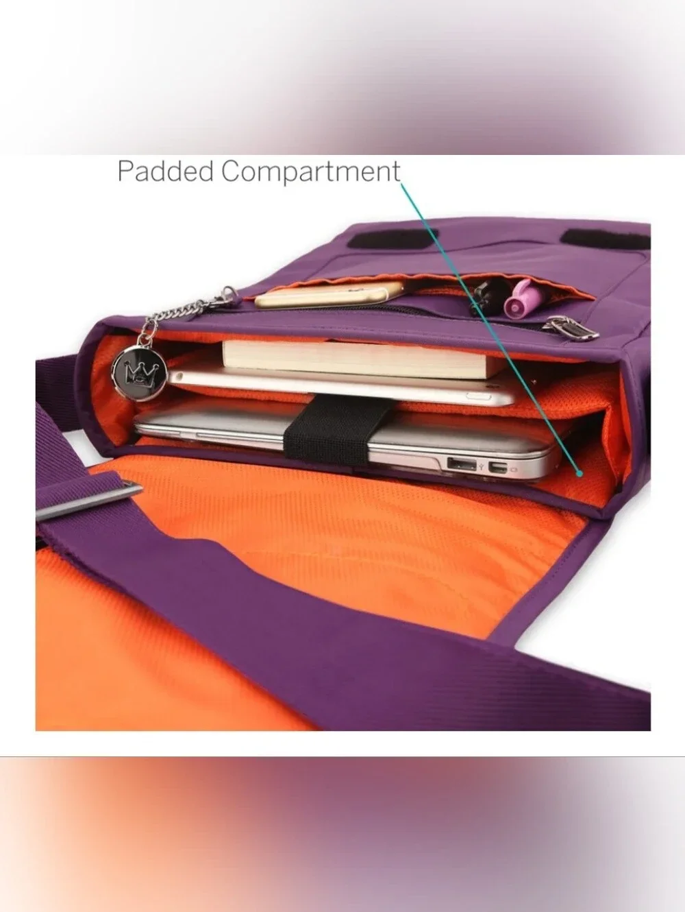 Purple Men's Crossbody Messenger Bag - Unbranded - Picture 4 of 8